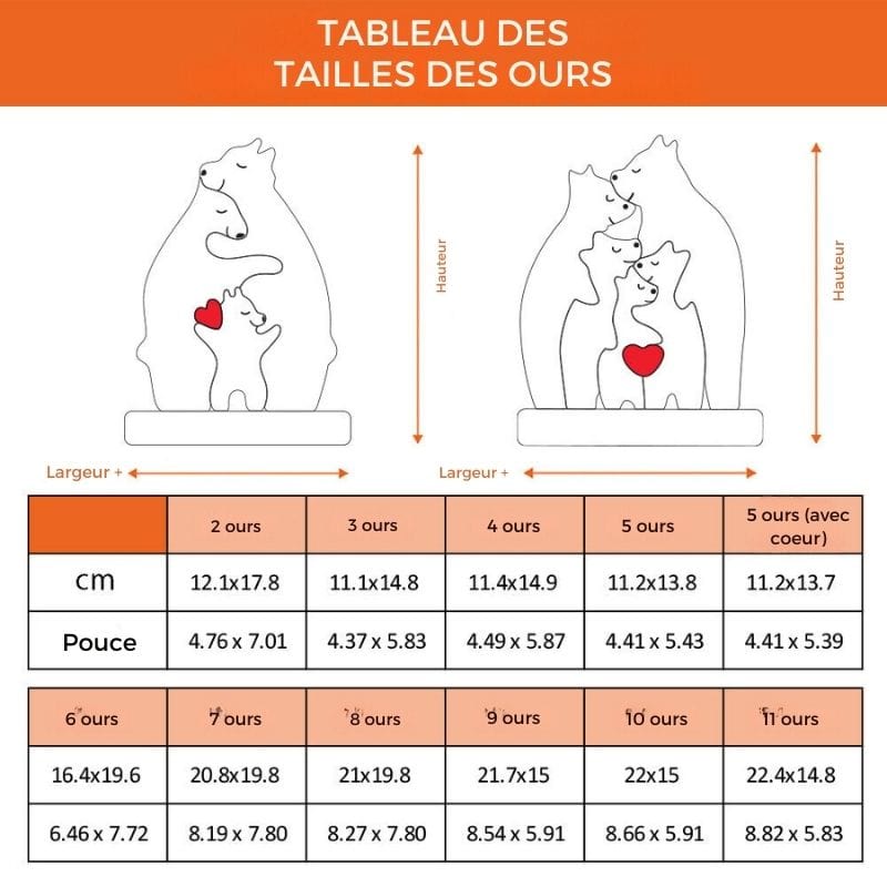 Familia Oso de Madera - Regalo Personalizado Único