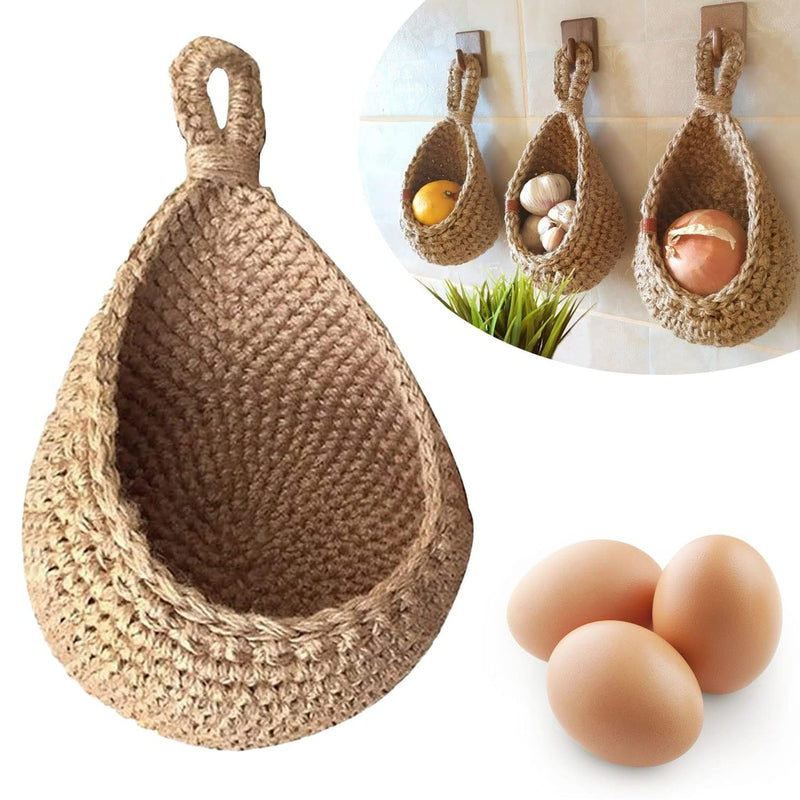 Elegante Cesta Colgante Artesanal para Frutas y Verduras